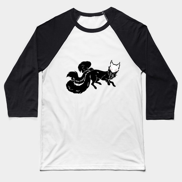 Kitsune Fox Baseball T-Shirt by Thia